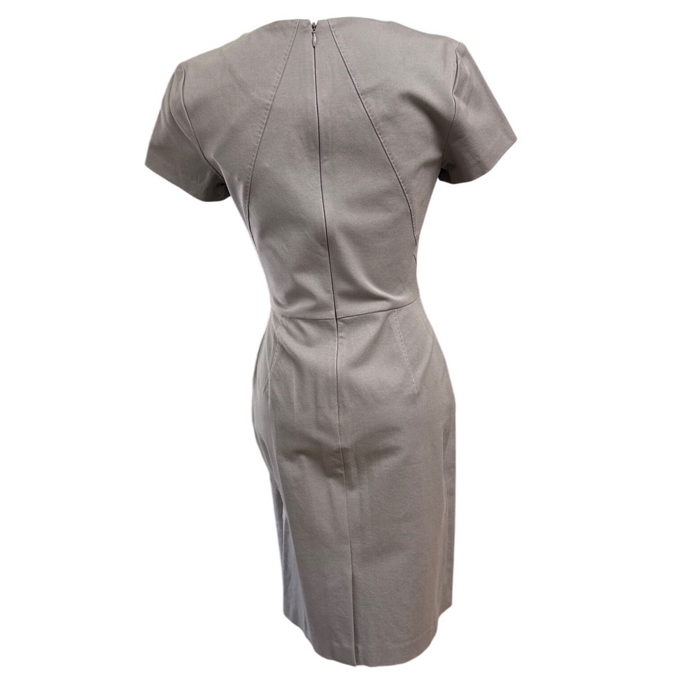 Banana Republic Womens Grey Signature Stretch Sheath Dress Short Sleeve Size 0 - Picture 5 of 8